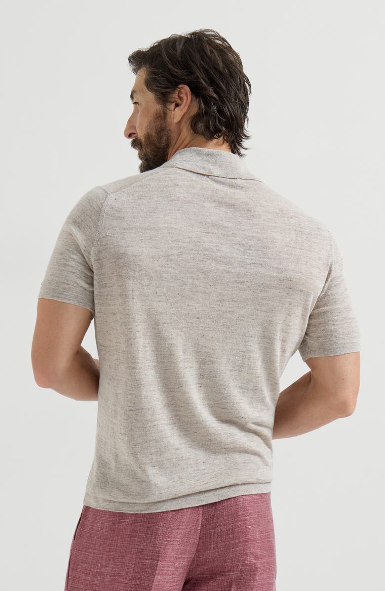 Brunello Cucinelli Polo-style sweater, Alternate, color, Sand