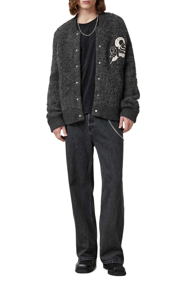 AllSaints Jackson Graphic Cardigan, Alternate, color, 