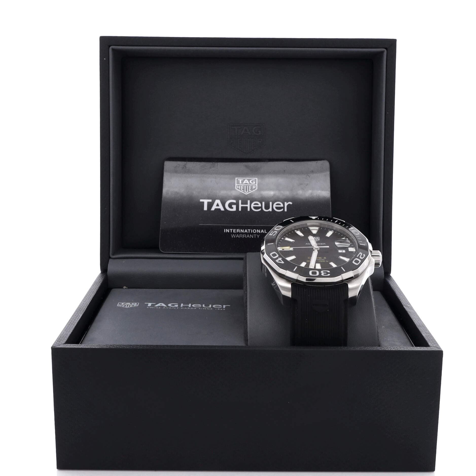 Aquaracer 300M Calibre 5 Automatic Watch Stainless Steel and Rubber 43, Alternate, color, Black