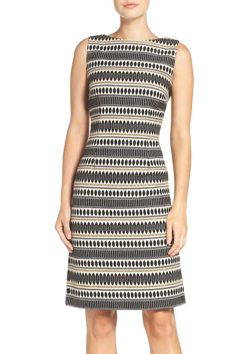 Chetta B Jacquard Sheath Dress, Main, color,