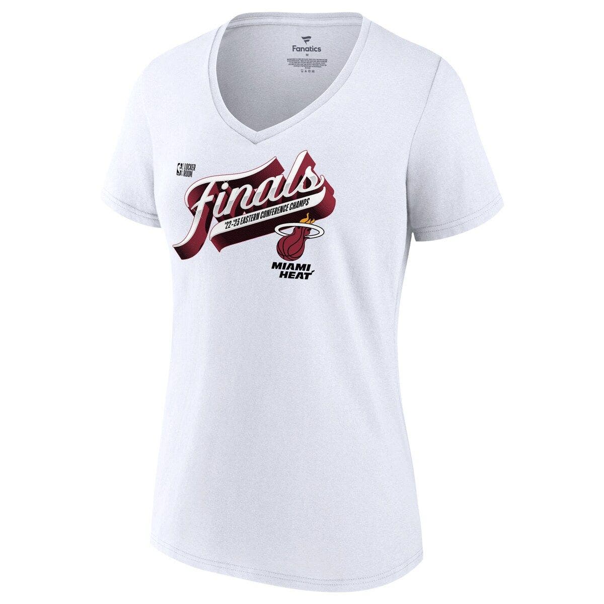 Women's Fanatics Branded  White Miami Heat 2023 Eastern Conference Champions Locker Room Authentic V-Neck T-Shirt - image 2