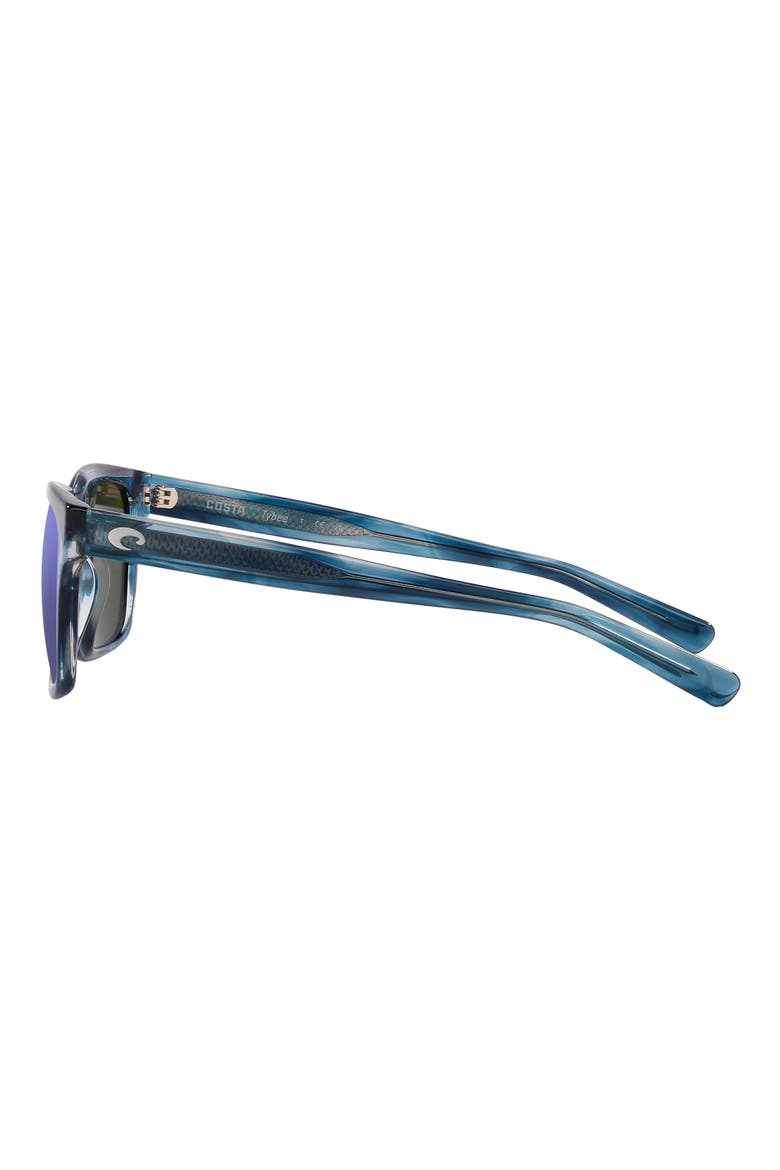 Tybee 55mm Mirrored Polarized Rectangle Sunglasses, Alternate, color, BLUE MIRROR