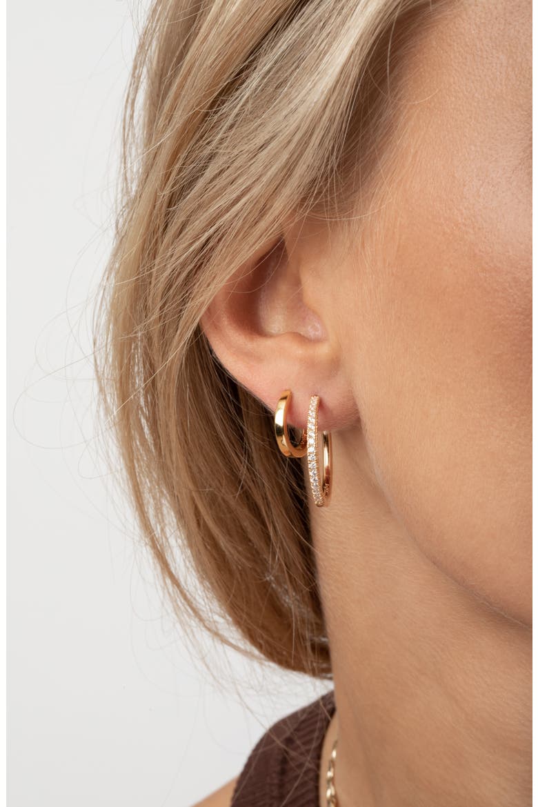 Earring Ellera X-Grande, Alternate, color, 18k Gold Plated / White
