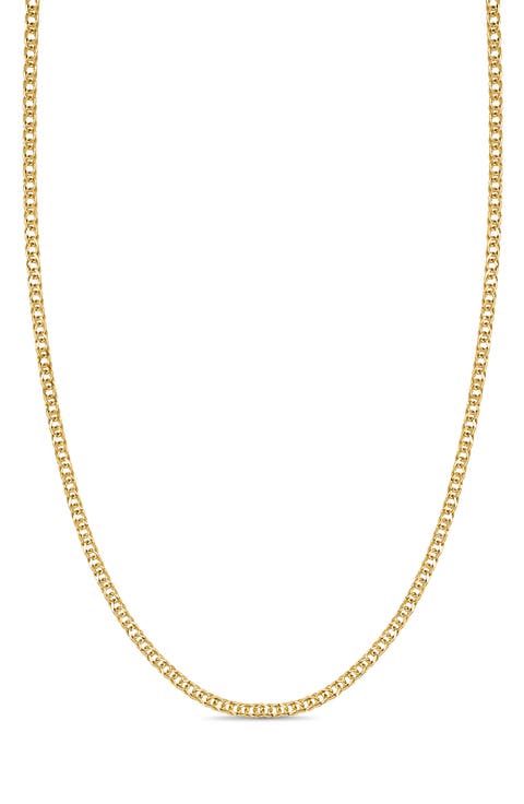 Mixed 14K Gold Cable Chain Necklace (Online Trunk Show)