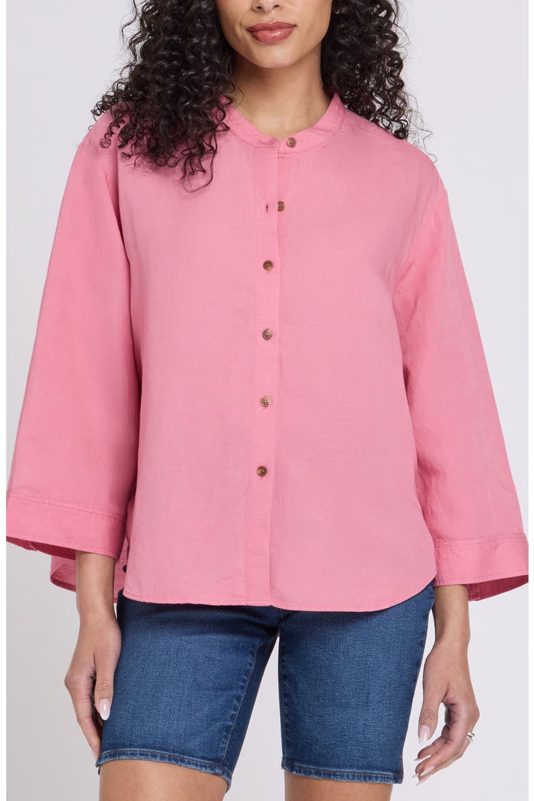 Maggie Oversize Linen Blend Button-Up Shirt, Main, color, DESERT ROSE