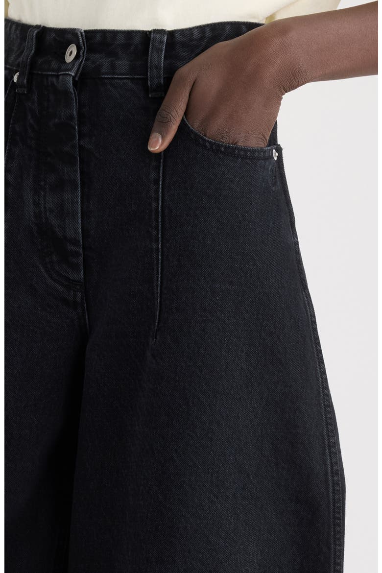 Le De-Nîmes Ovalo Barrel Leg Jeans, Alternate, color, BLACK