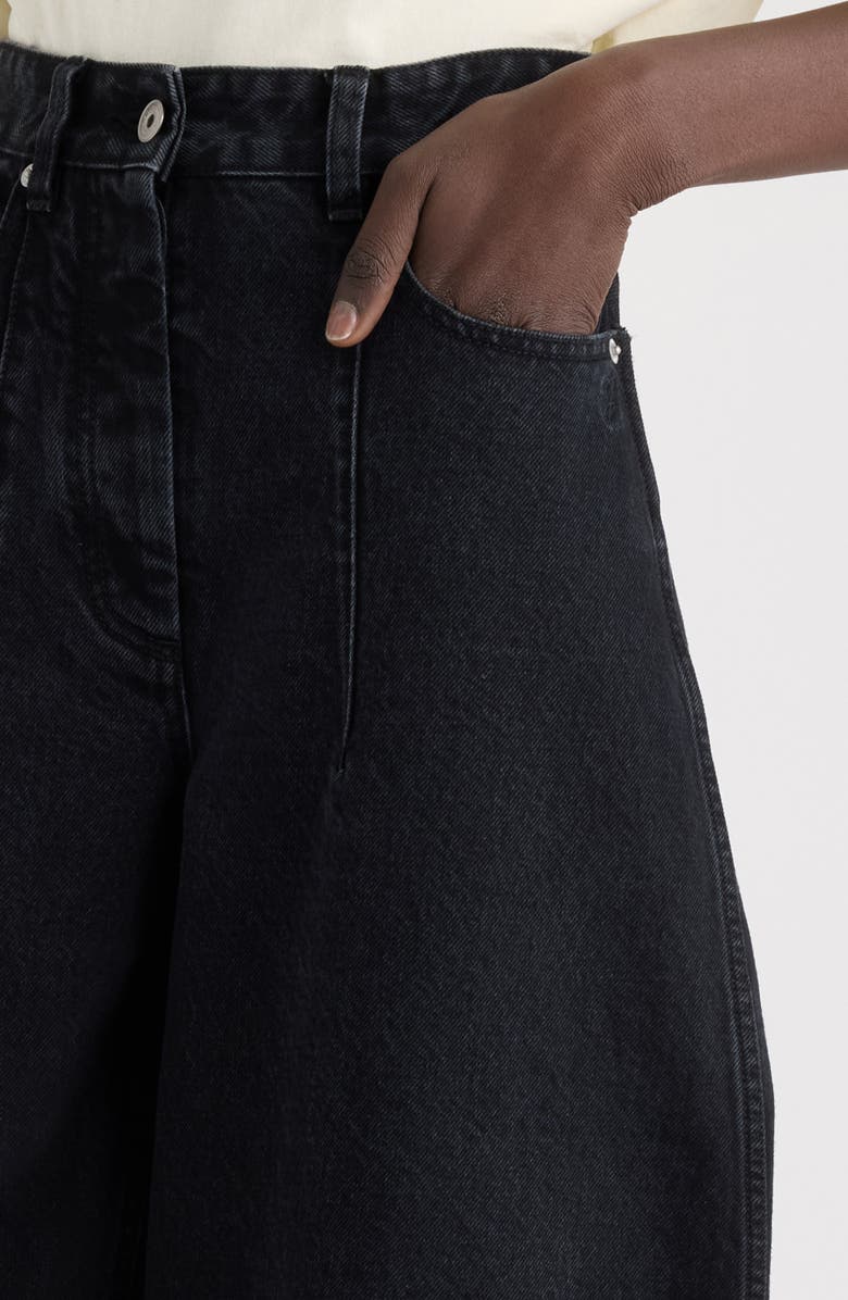 Jacquemus Le De-Nîmes Ovalo Barrel Leg Jeans, Alternate, color, Black