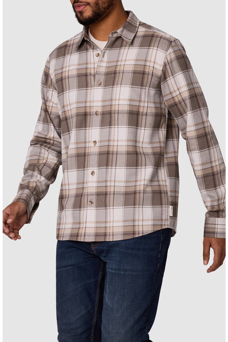 Ravenna Performance Flannel Button-Up Shirt, Alternate, color, OYSTER PLAID