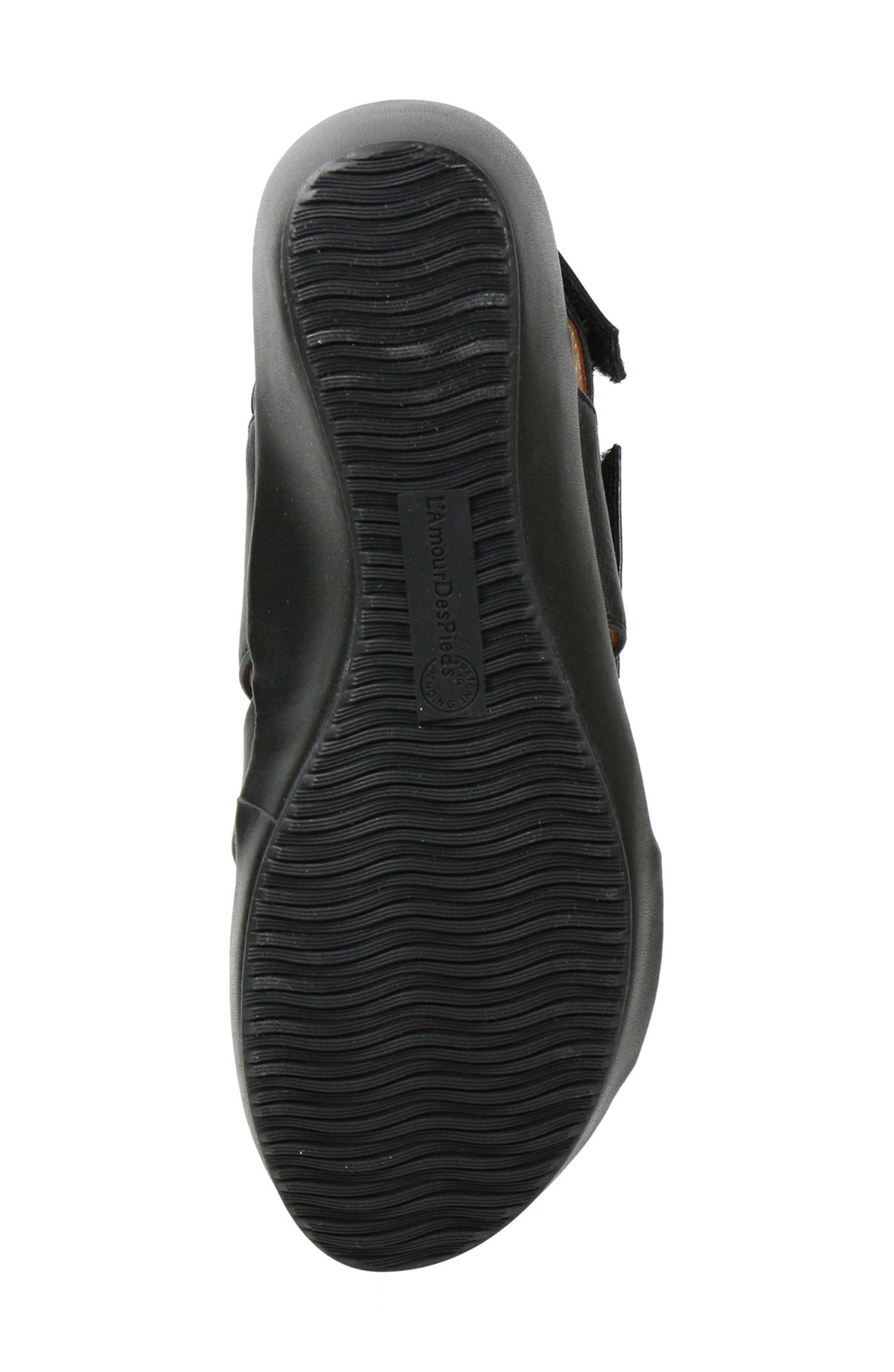 Calantha Wedge Sandal, Alternate, color, BLACK LEATHER