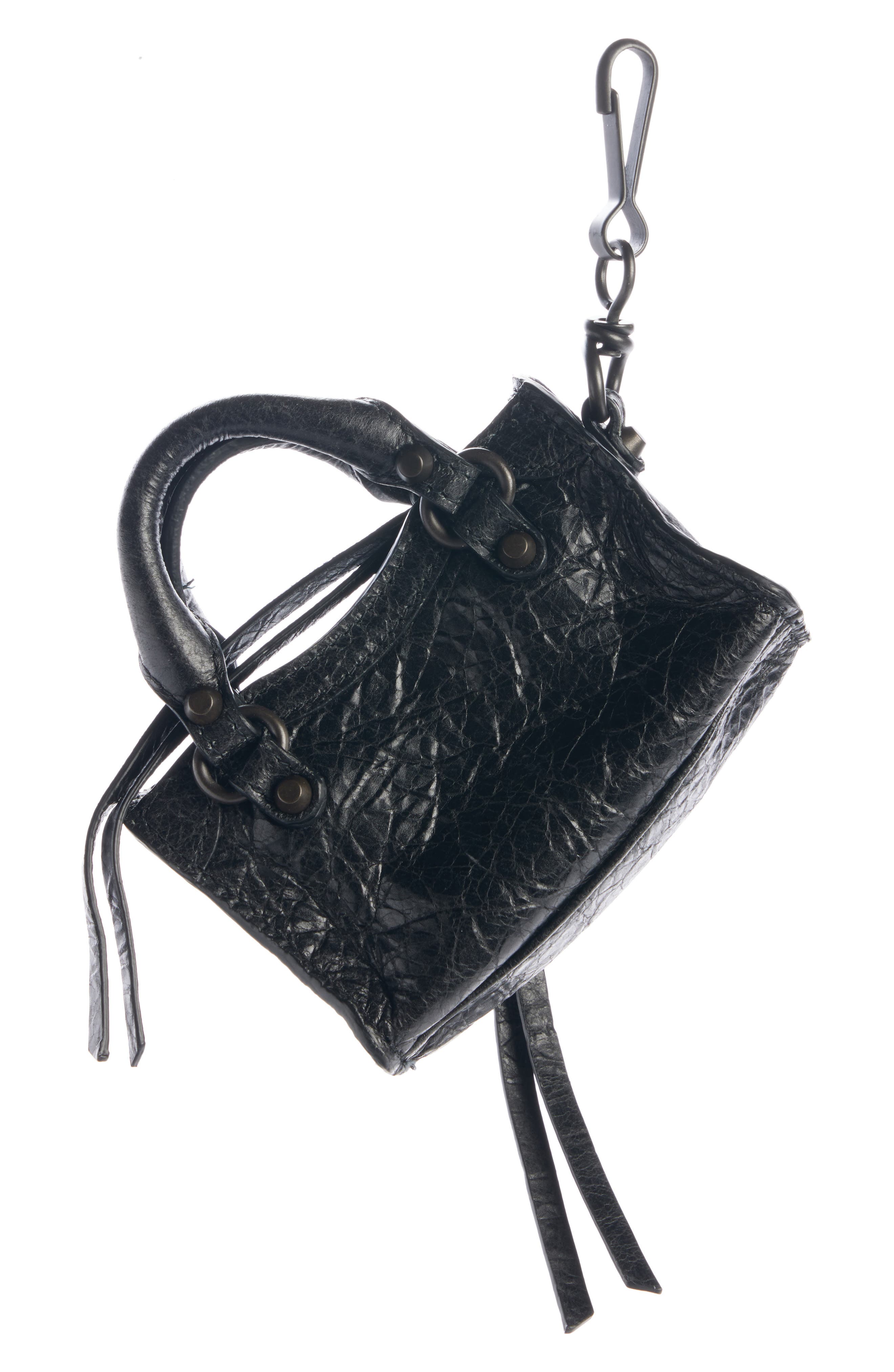 Balenciaga Micro Le City Leather Bag Charm, Alternate, color, 