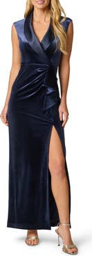 Adrianna Papell Velvet Tuxedo Gown