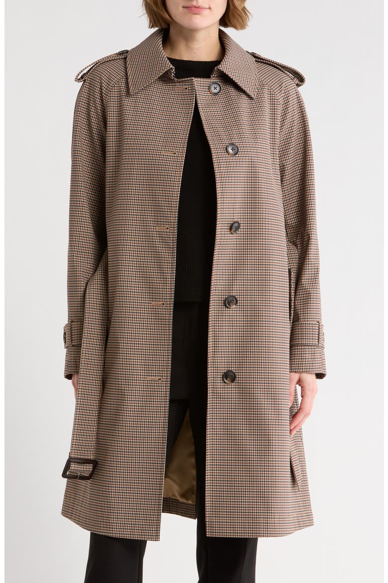 Belted Trench Coat, Alternate, color, BROWN PLAID