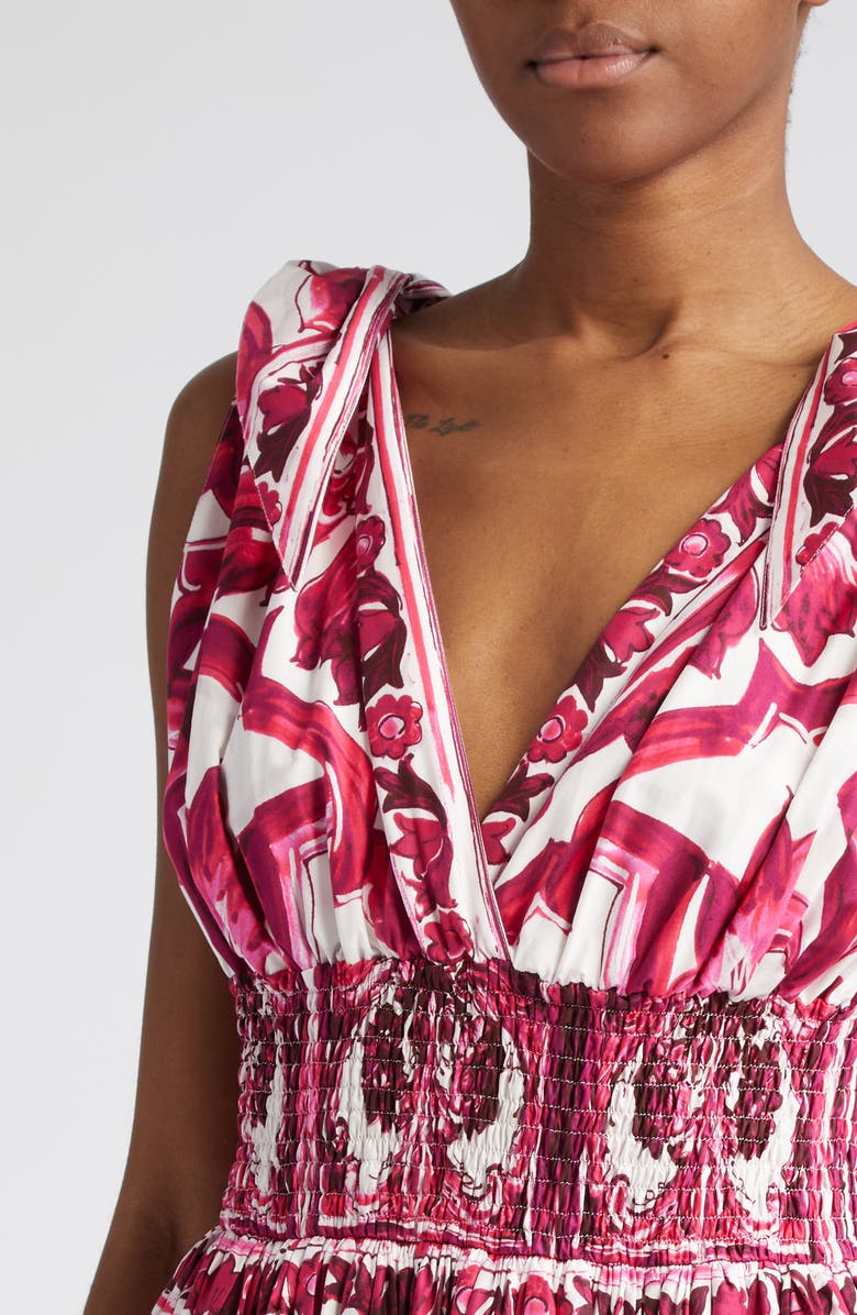 Dolce&Gabbana Mediterraneo Poplin Maxi Dress, Alternate, color,