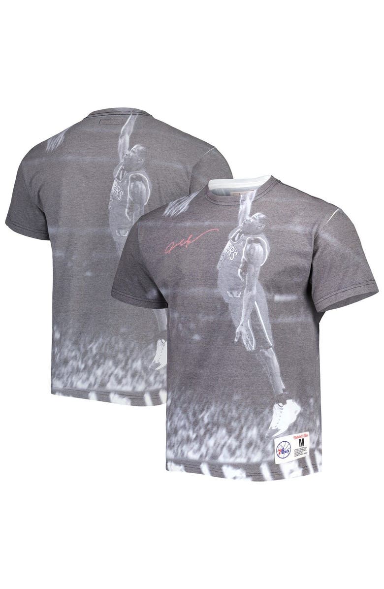 Mitchell & Ness Men's Mitchell & Ness Allen Iverson Heather Gray Philadelphia 76ers Above The Rim T-Shirt, Main, color, 