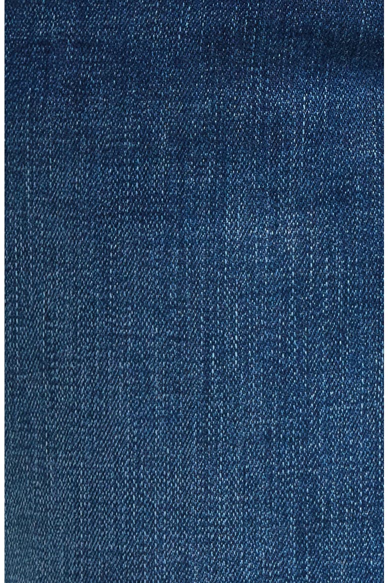 Contrast Trim Straight Leg Jeans, Alternate, color, BLUE