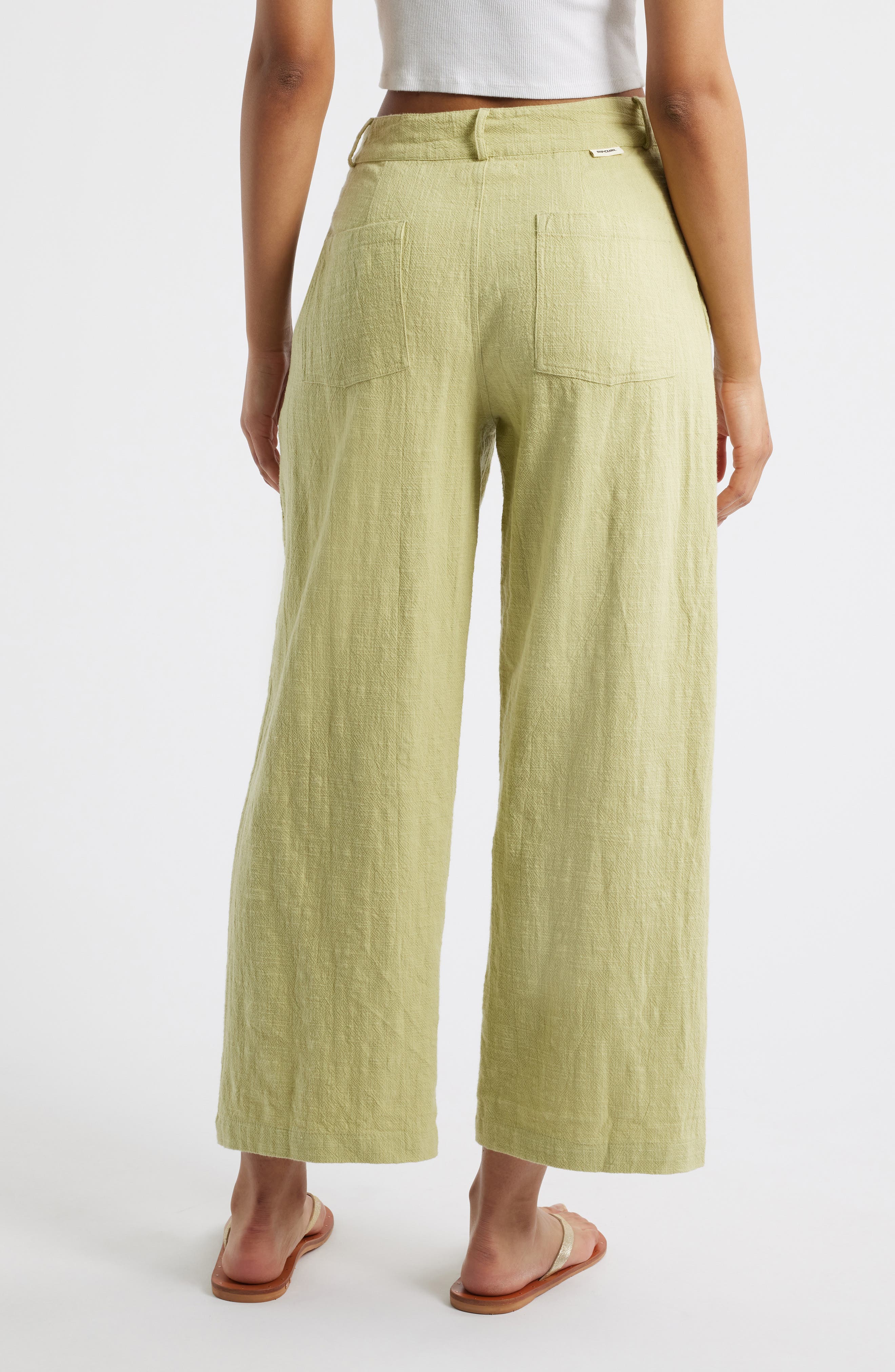 Vacation Crop Wide Leg Cotton Slub Pants - image 2