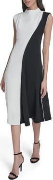 Calvin Klein Colorblock Midi A-Line Dress