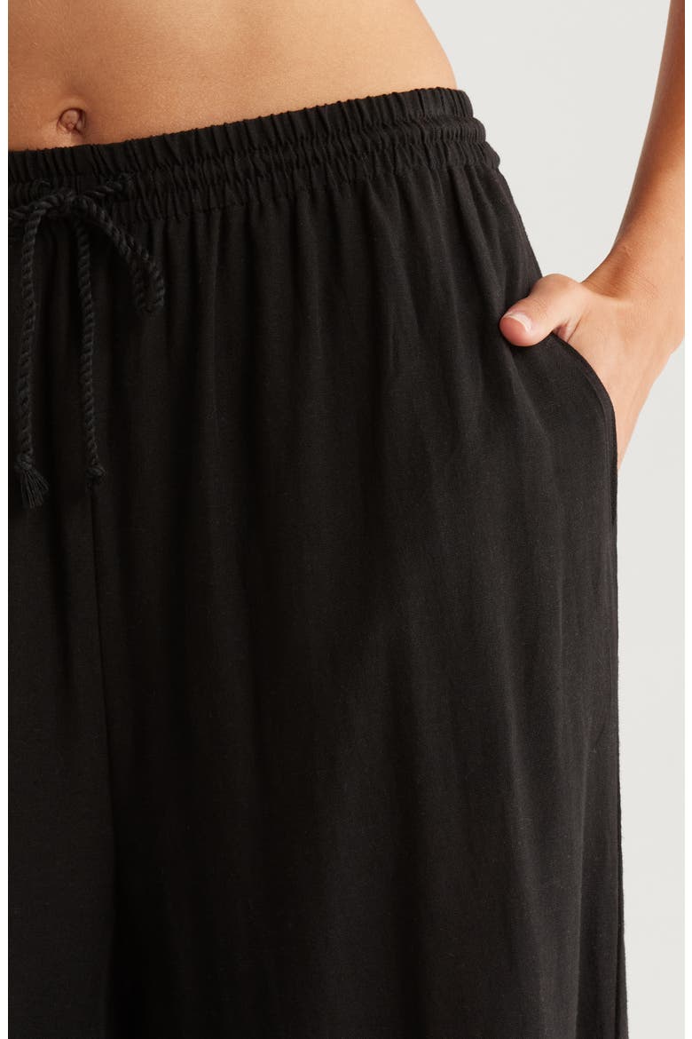 Flowey Cover-Up Pants, Alternate, color, BLACK
