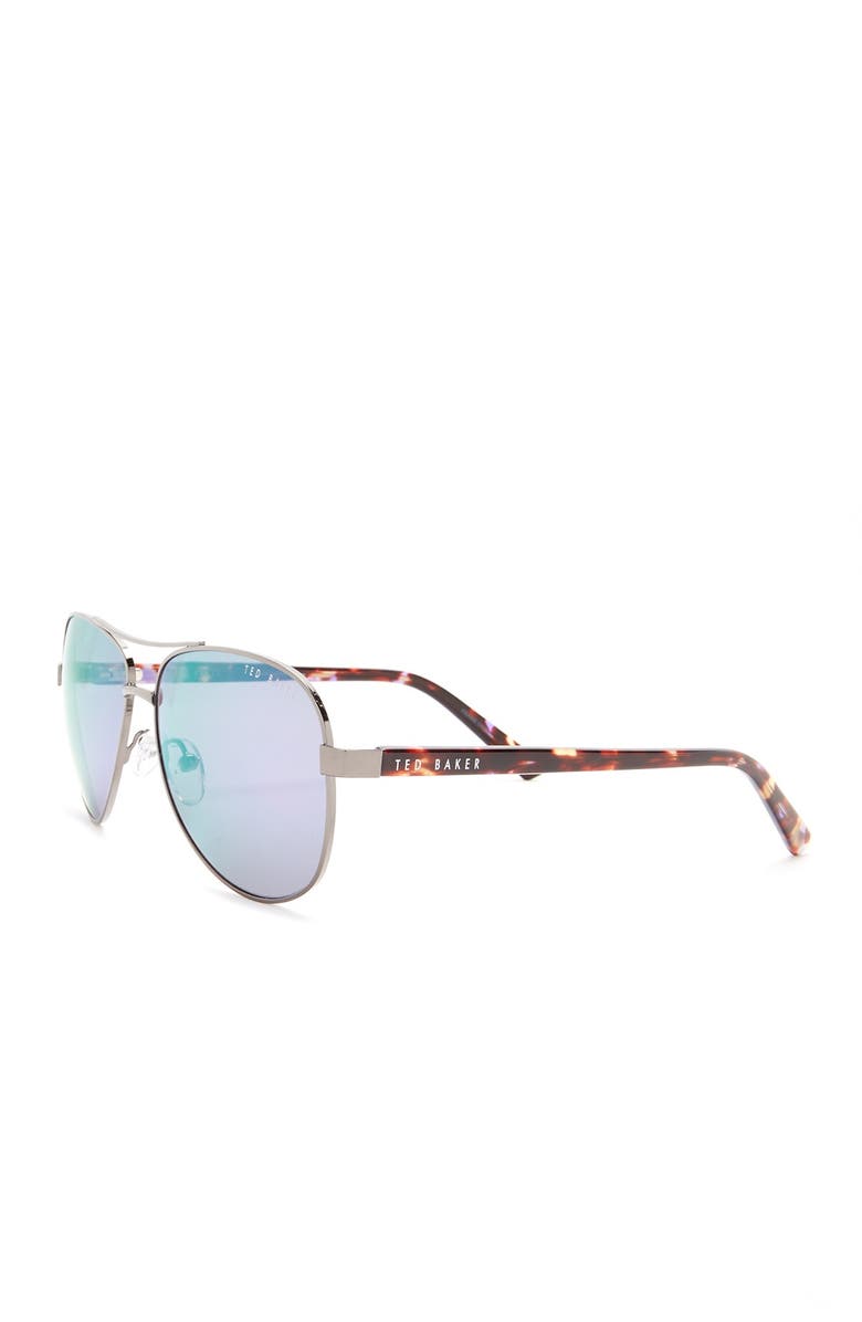 Ted Baker London 57mm Metal Frame Aviator Sunglasses, Alternate, color,