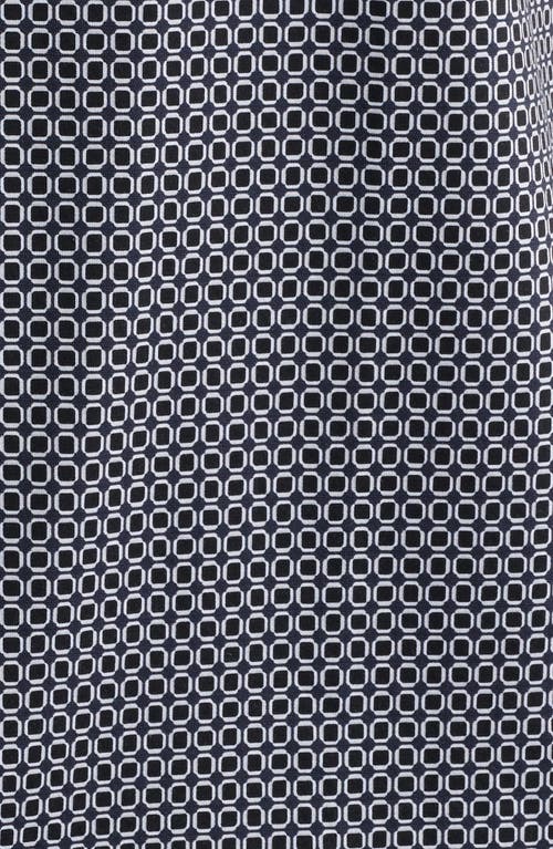 Bugatchi Miles Ooohcotton® Geo Print Short Sleeve Button-up Shirt In Black