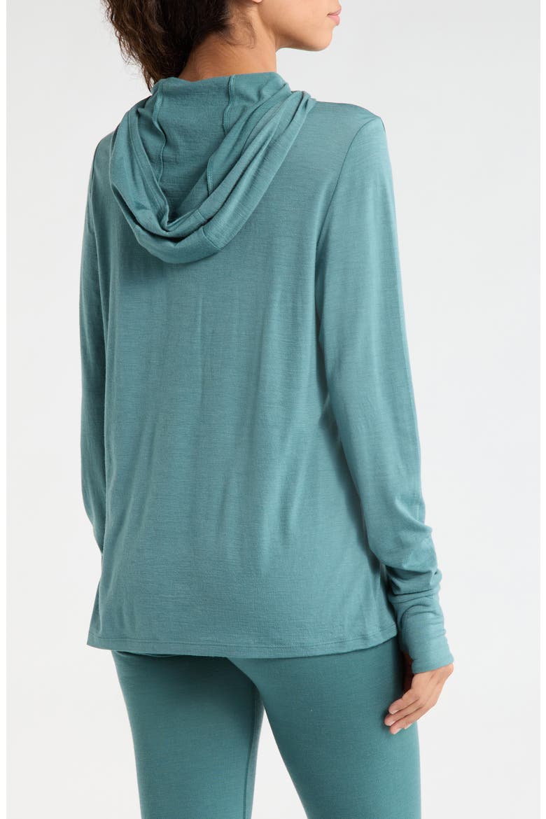 Sun Merino Wool Blend Hoodie, Alternate, color, DUSTY TEAL