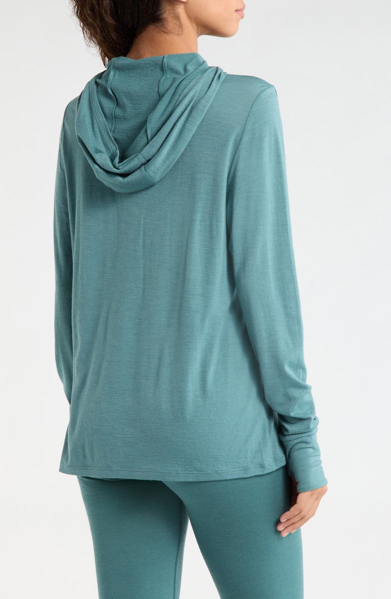 Smartwool Sun Merino Wool Blend Hoodie, Alternate, color, Dusty Teal