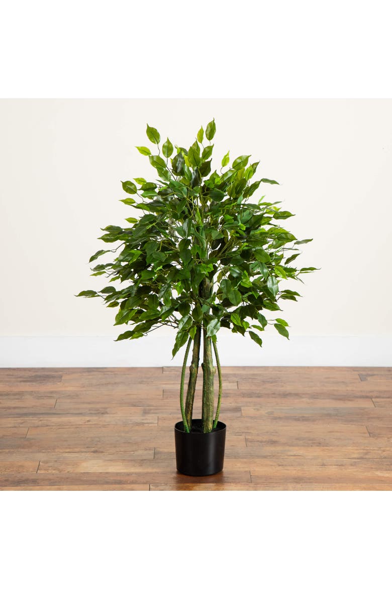 3.5-ft UV Resistant Artificial Ficus Tree, Alternate, color, Green