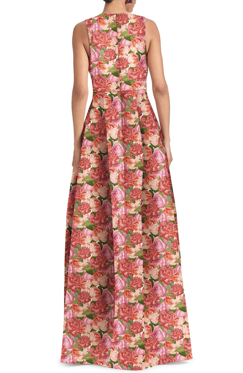Sachin & Babi Brooke Floral Sleeveless Mikado Gown, Alternate, color, 