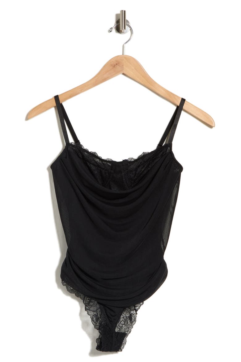 Intimately FP Hard Launch Corset Bodysuit, Alternate, color, BLACK