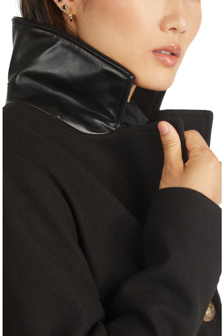 Military Power Coat, Alternate, color, BLACK