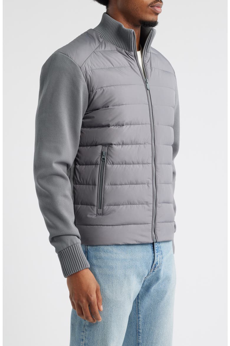 Sedum Water Repellent Mixed Media Jacket, Alternate, color, MID GREY