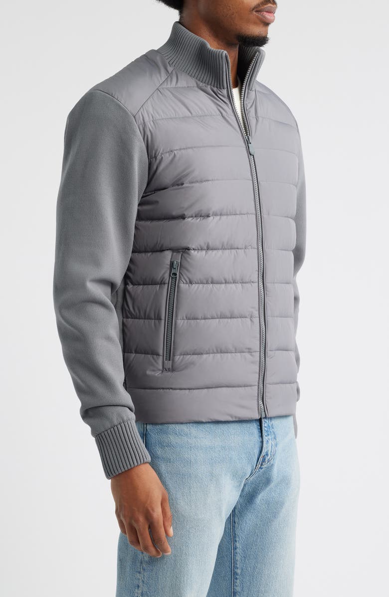 Save The Duck Sedum Water Repellent Mixed Media Jacket, Alternate, color, Mid Grey