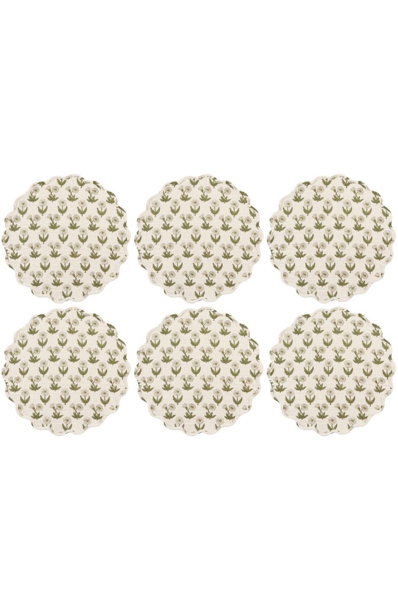 Danica Brands Double Weave Bloom Placemat - Set of 6, Main, color, Beige
