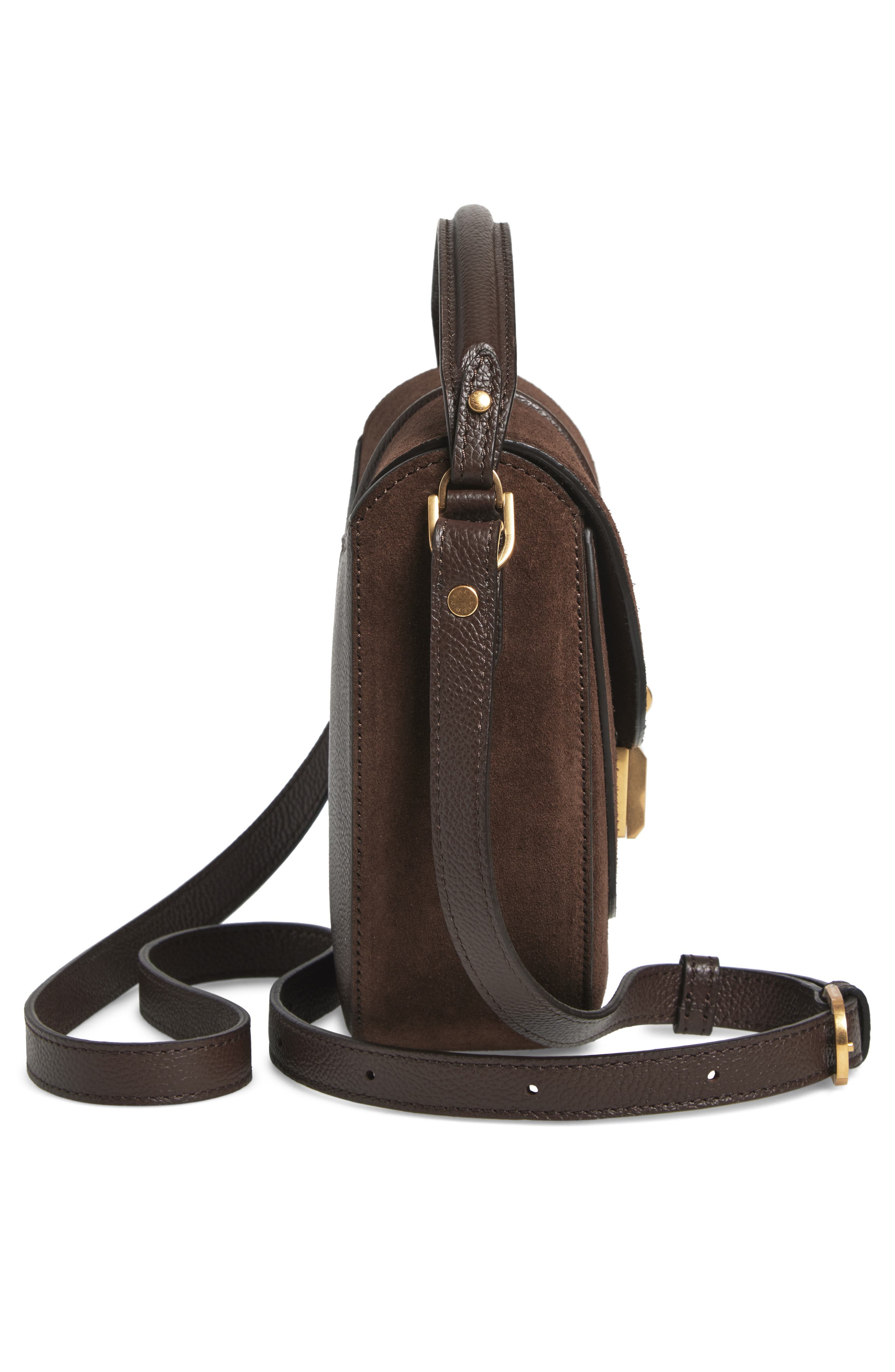 DeMellier Siena Leather Saddle Crossbody Bag, Alternate, color, Mocha/ Mocha