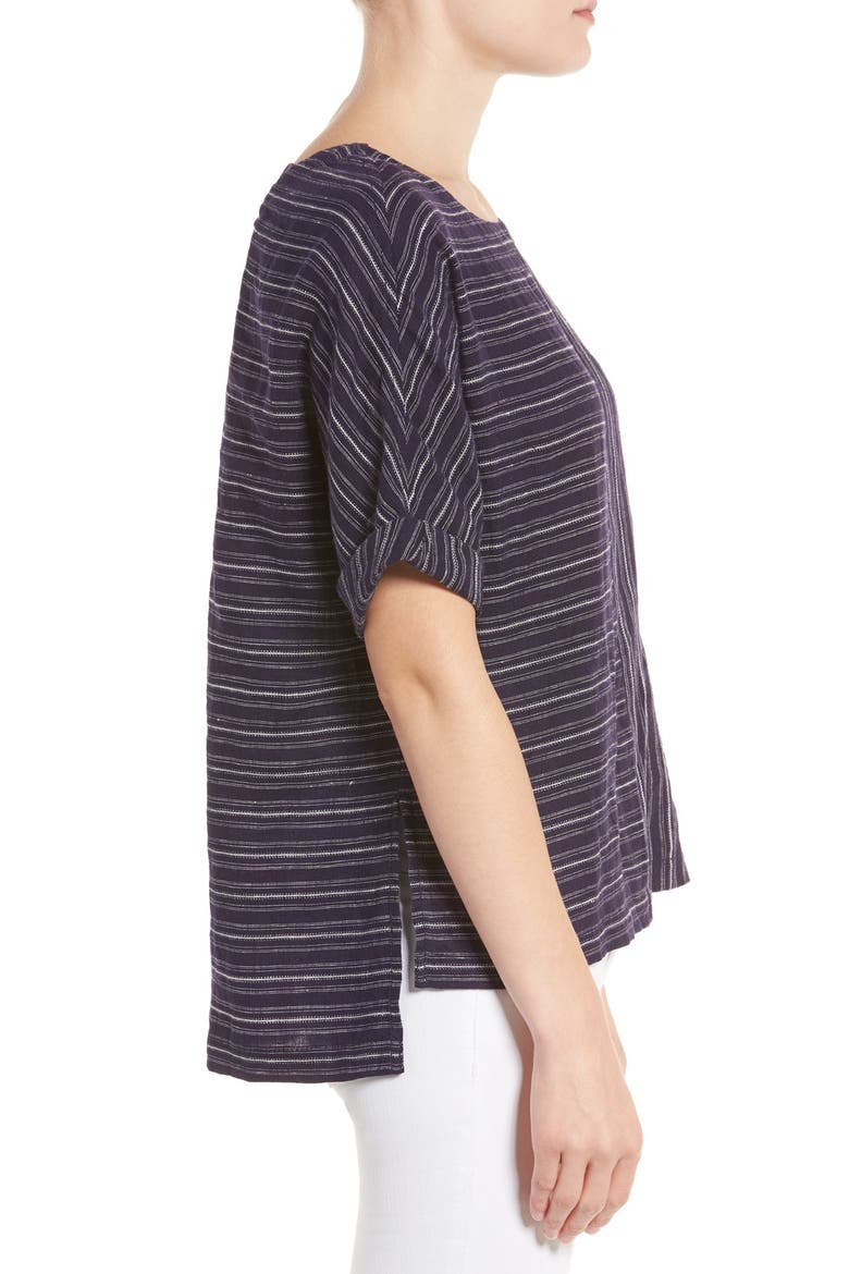V-Back Linen Top, Alternate, color, NAVY DUSK PATTERN