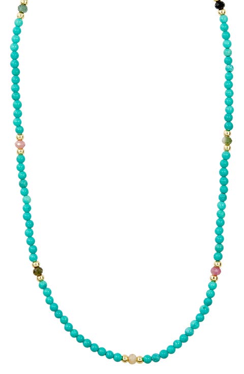 Cultured Freshwater Pearl & Turquoise Beaded Necklace