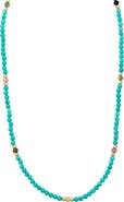 SAVVY CIE JEWELS Cultured Freshwater Pearl & Turquoise Beaded Necklace