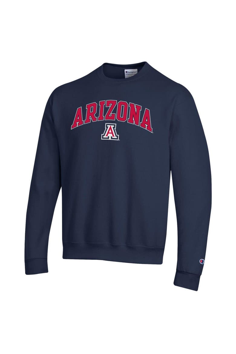 Men's Champion  Navy Arizona Wildcats Arch Over Logo Pullover Sweatshirt, Alternate, color, Navy