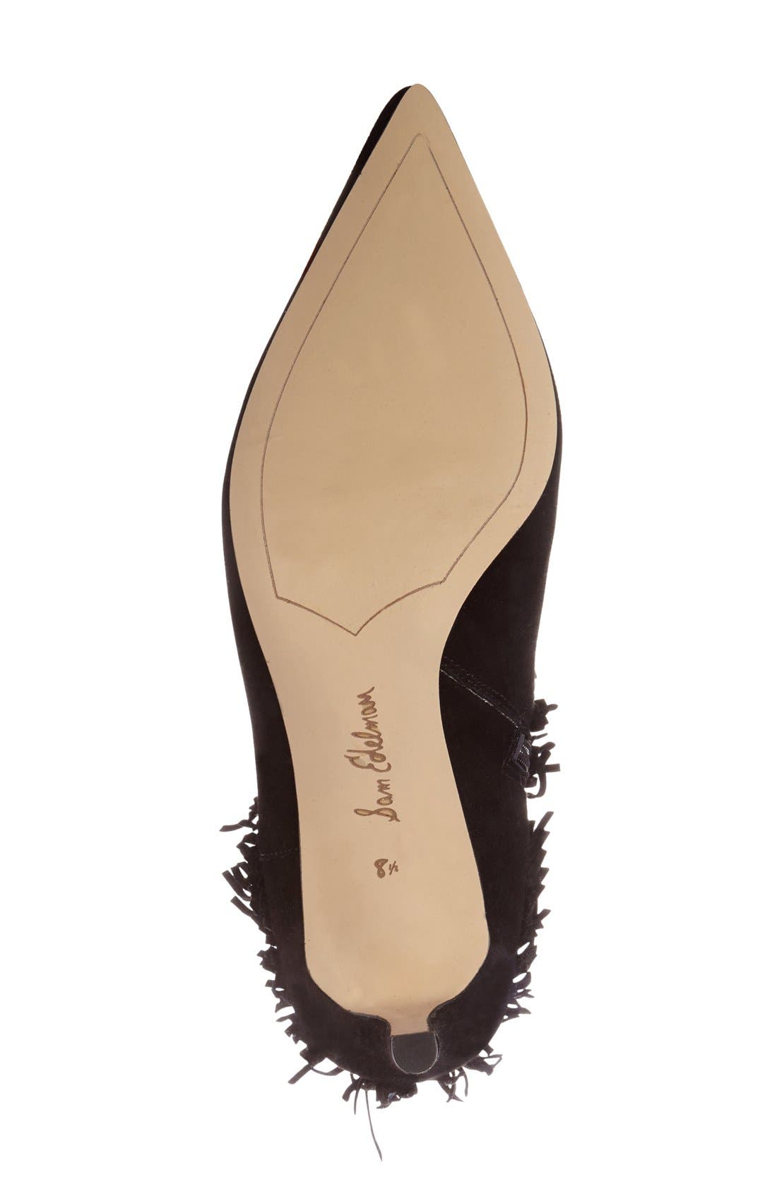 Sam Edelman 'Kandice' Fringed Suede Pointy Toe Bootie, Alternate, color, 
