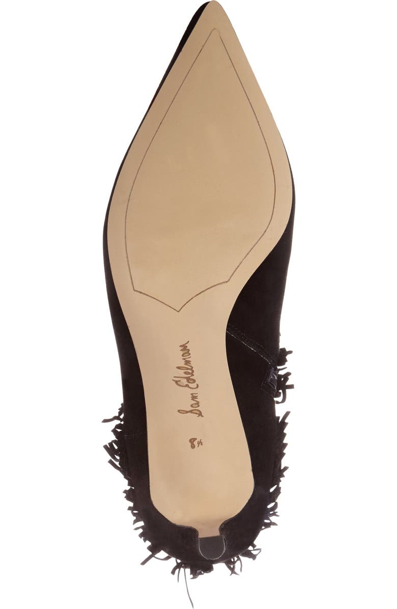 Sam Edelman 'Kandice' Fringed Suede Pointy Toe Bootie, Alternate, color,