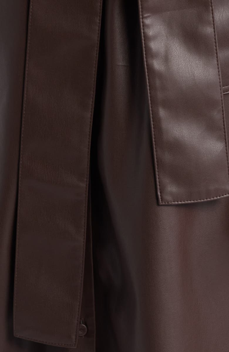 KOBI HALPERIN Tie Belt Long Sleeve Faux Leather Dress, Alternate, color,