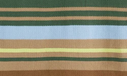 Scotch & Soda Stripe Textured Cotton Knit Polo In Sage Green Multi Stripe