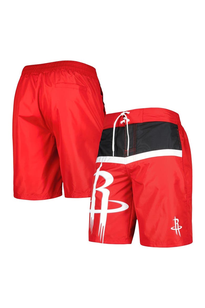 Men's G-III Sports by Carl Banks Red Houston Rockets Sea Wind Swim Trunks, Main, color, Red