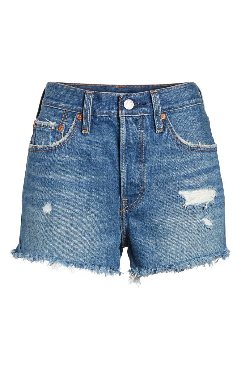 Levi's<sup>®</sup> 501<sup>®</sup> High Waist Cutoff Denim Shorts, Alternate, color, 