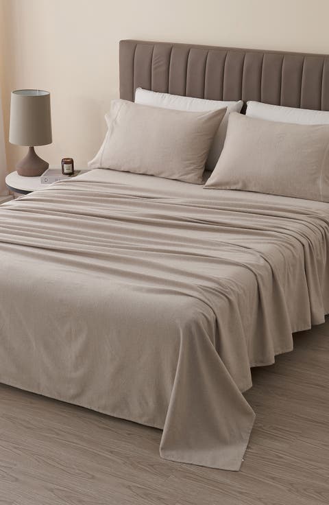 Heathered Turkish Cotton Blend Flannel Sheet Set