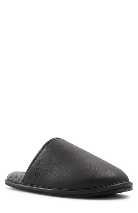 Henri Genuine Shearling Lined Leather Slipper (Men)