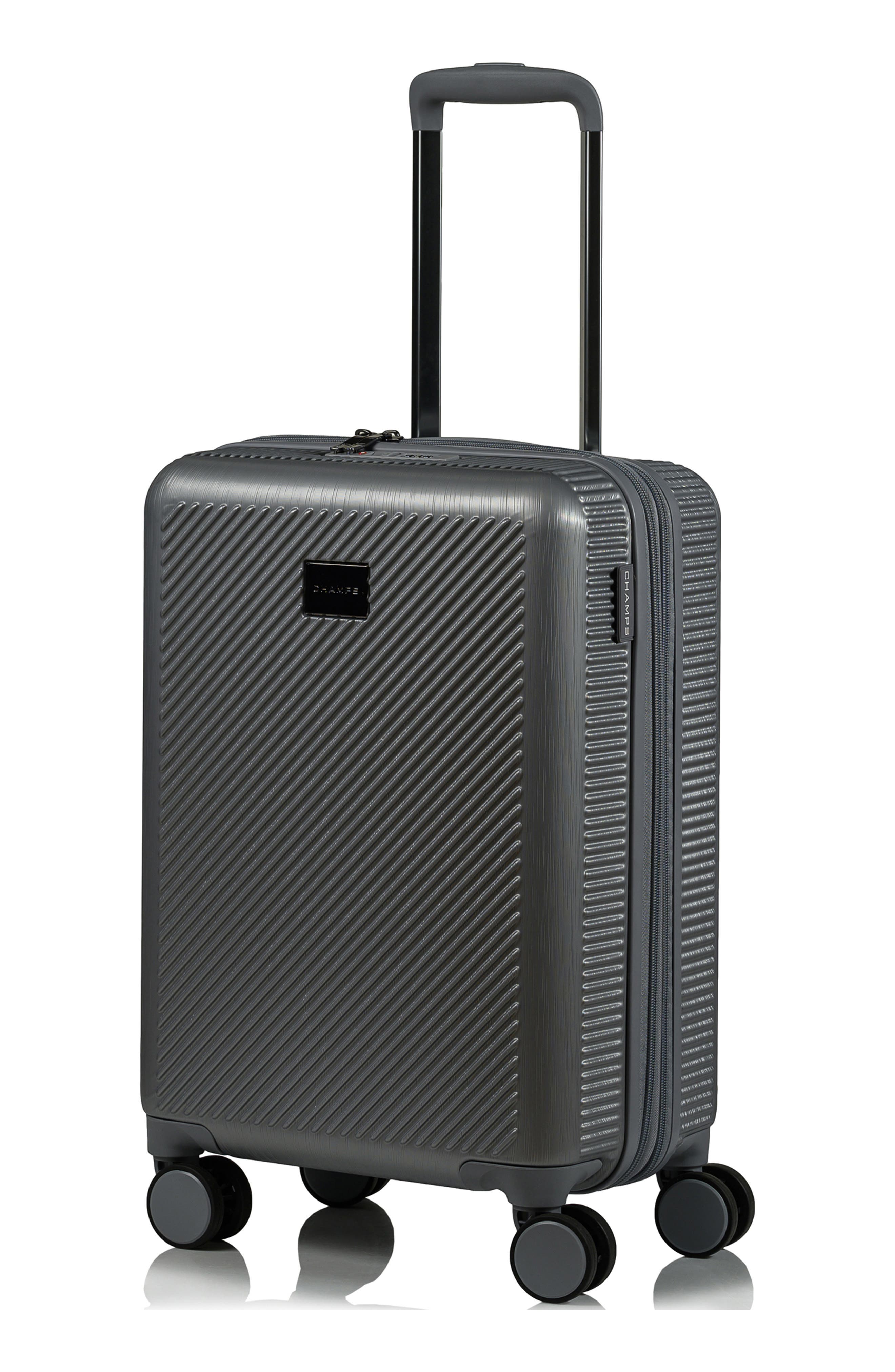 CHAMPS Iconic II Carry-On Hardside Suitcase, Alternate, color, Silver
