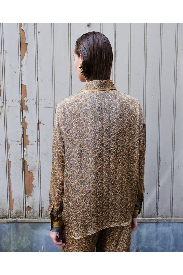 Paisley Motif Long Sleeve Shirt, Alternate, color, Mustard