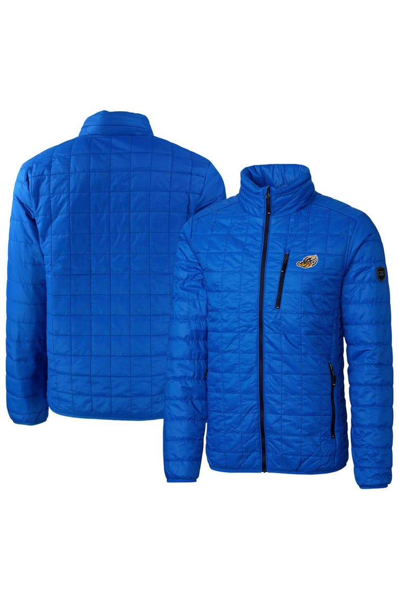 Men's Cutter & Buck Royal Akron RubberDucks Rainier PrimaLoft Eco Insulated Full-Zip Puffer Jacket, Main, color, Royal