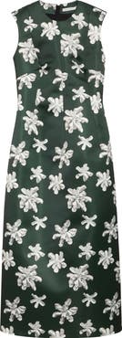 Emilia Wickstead Rumi Genzianella Fit & Flare Midi Dress